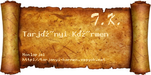 Tarjányi Kármen névjegykártya