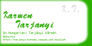 karmen tarjanyi business card