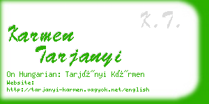 karmen tarjanyi business card